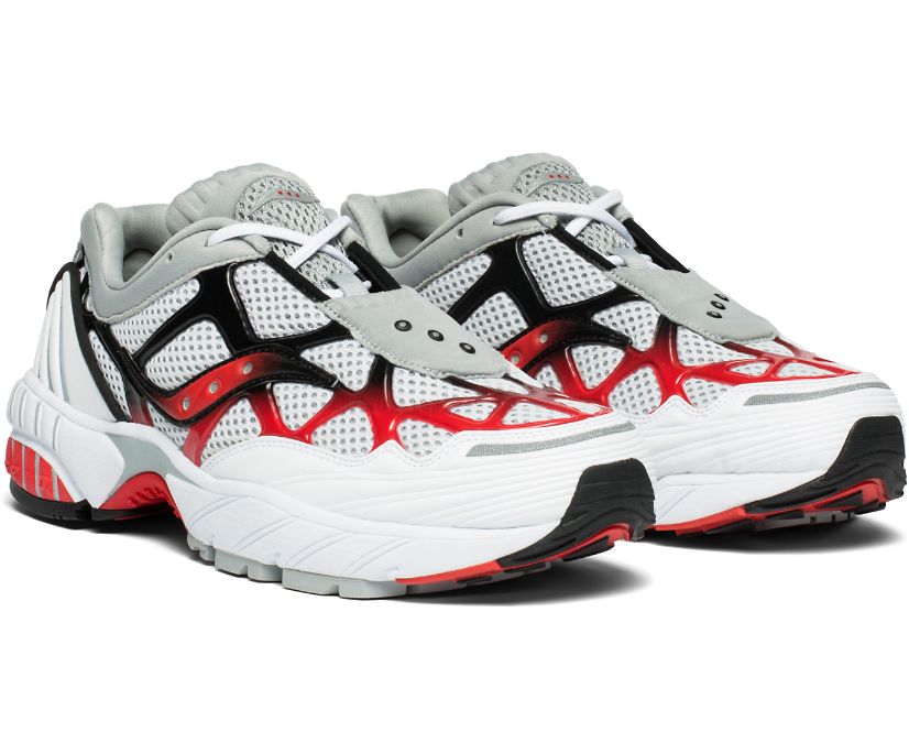 Women's Saucony Grid Web Originals White / Grey / Red | Singapore 007UZGT